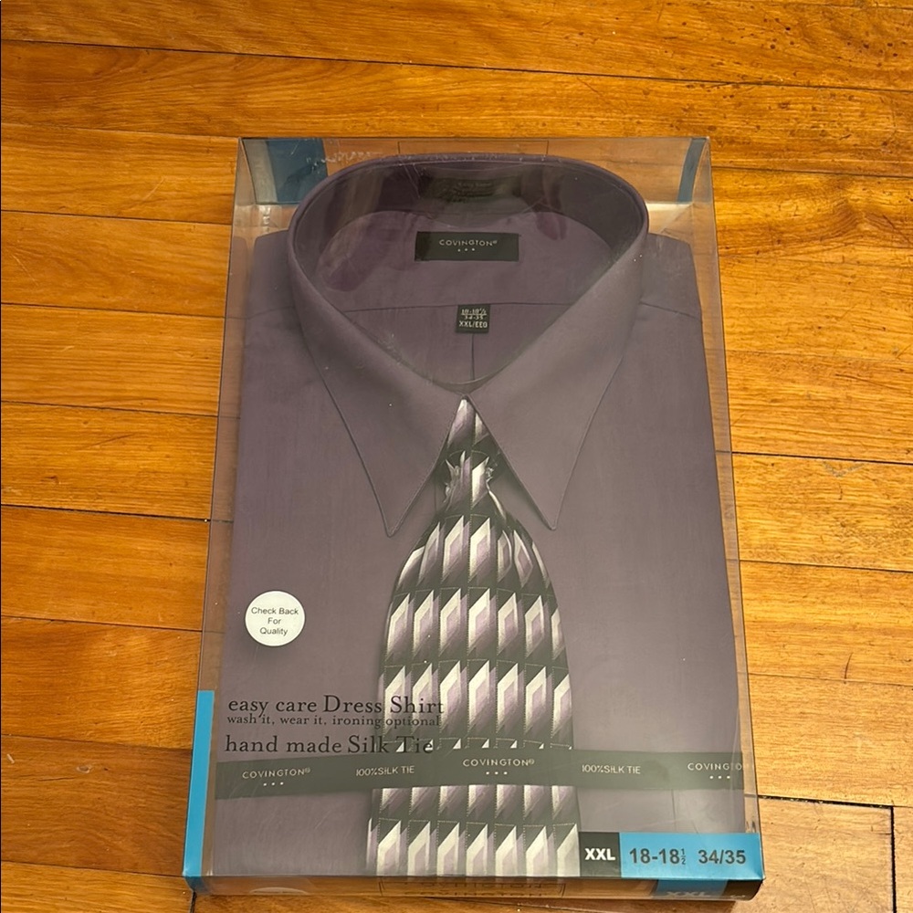 Covington Men's Purple Dress Shirt with Tie